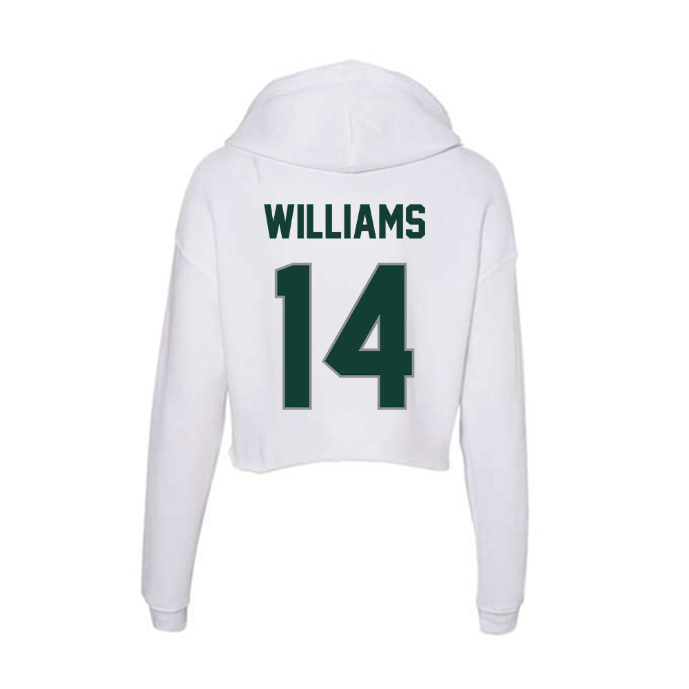 Michigan State - NCAA Football : Bryson Williams - Women's Crop Fleece Hoodie-1