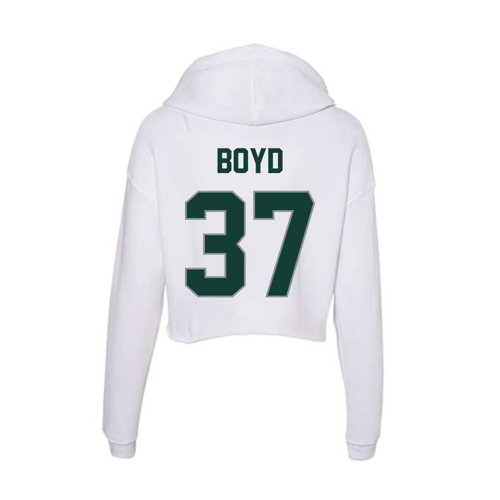 Michigan State - NCAA Football : Liam Boyd - Women's Crop Fleece Hoodie-1