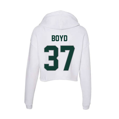 Michigan State - NCAA Football : Liam Boyd - Women's Crop Fleece Hoodie-1