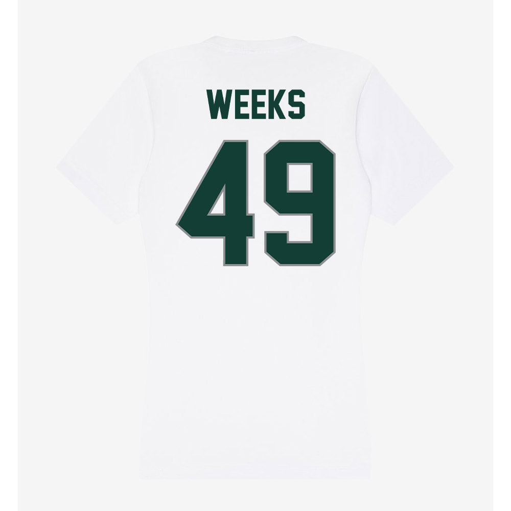Michigan State - NCAA Football : Alex Weeks - Women's V-Neck T-Shirt-1