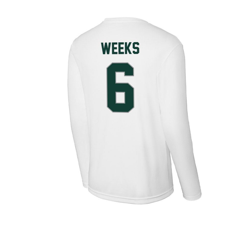 Michigan State - NCAA Baseball : Davis Weeks - Activewear Long Sleeve T-Shirt-1