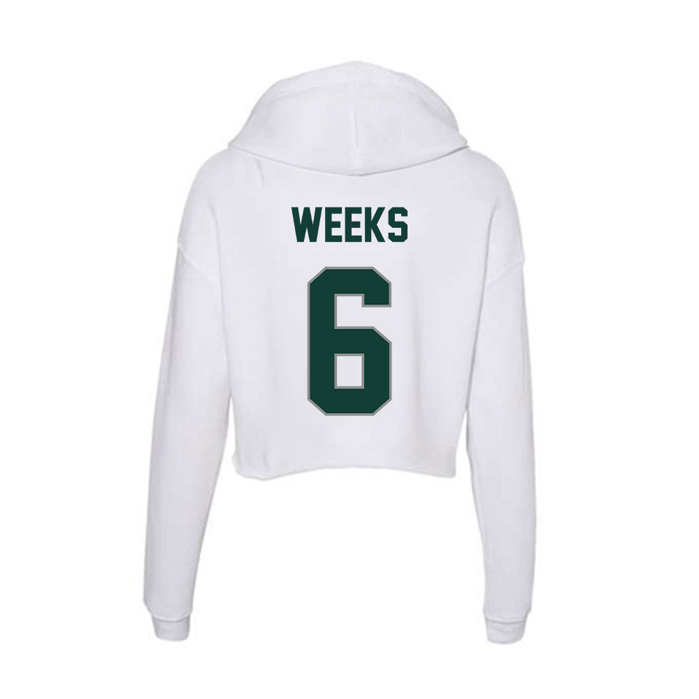 Michigan State - NCAA Baseball : Davis Weeks - Women's Crop Fleece Hoodie-1
