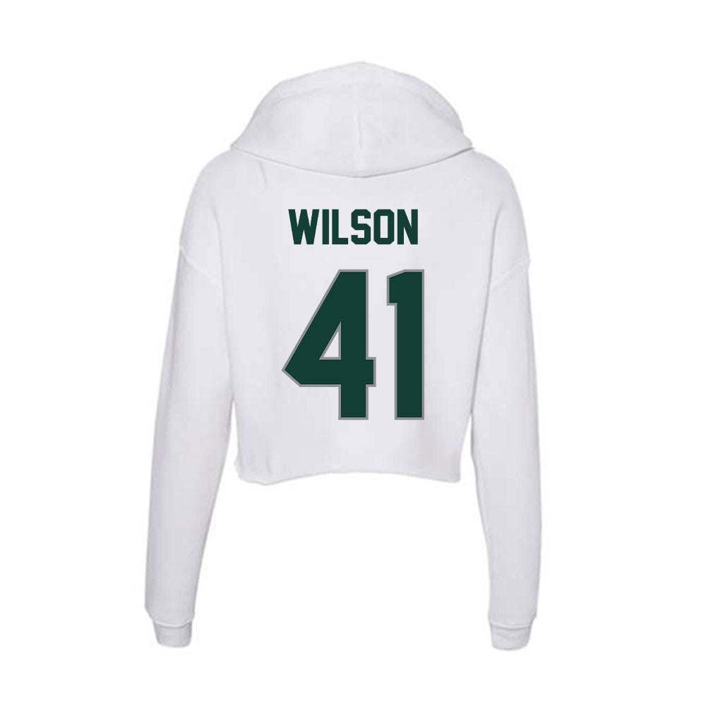 Michigan State - NCAA Football : Jaxson Wilson - Women's Crop Fleece Hoodie-1