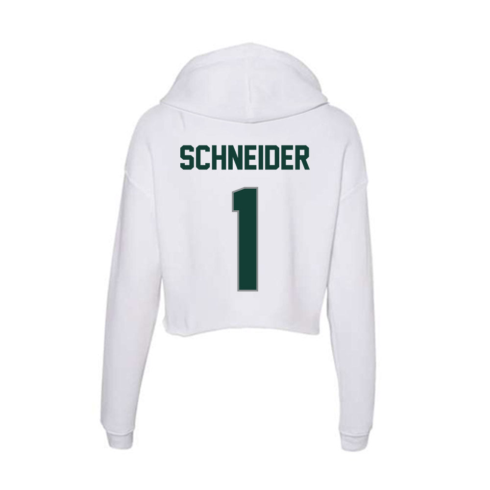 Michigan State - NCAA Women's Volleyball : Lia Schneider - Women's Crop Fleece Hoodie-1