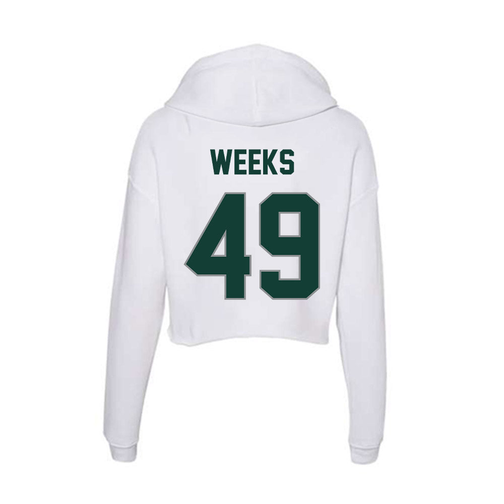 Michigan State - NCAA Football : Alex Weeks - Women's Crop Fleece Hoodie-1