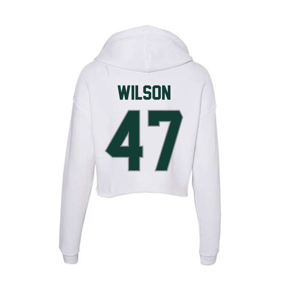 Michigan State - NCAA Football : Jaxson Wilson - Women's Crop Fleece Hooded Sweatshirt-1