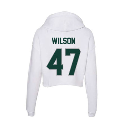 Michigan State - NCAA Football : Jaxson Wilson - Women's Crop Fleece Hooded Sweatshirt-1