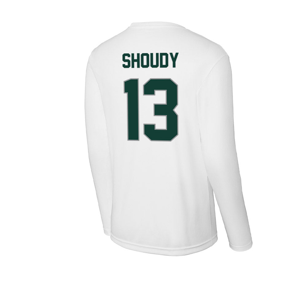 Michigan State - NCAA Men's Ice Hockey : Tiernan Shoudy - Activewear Long Sleeve T-Shirt-1
