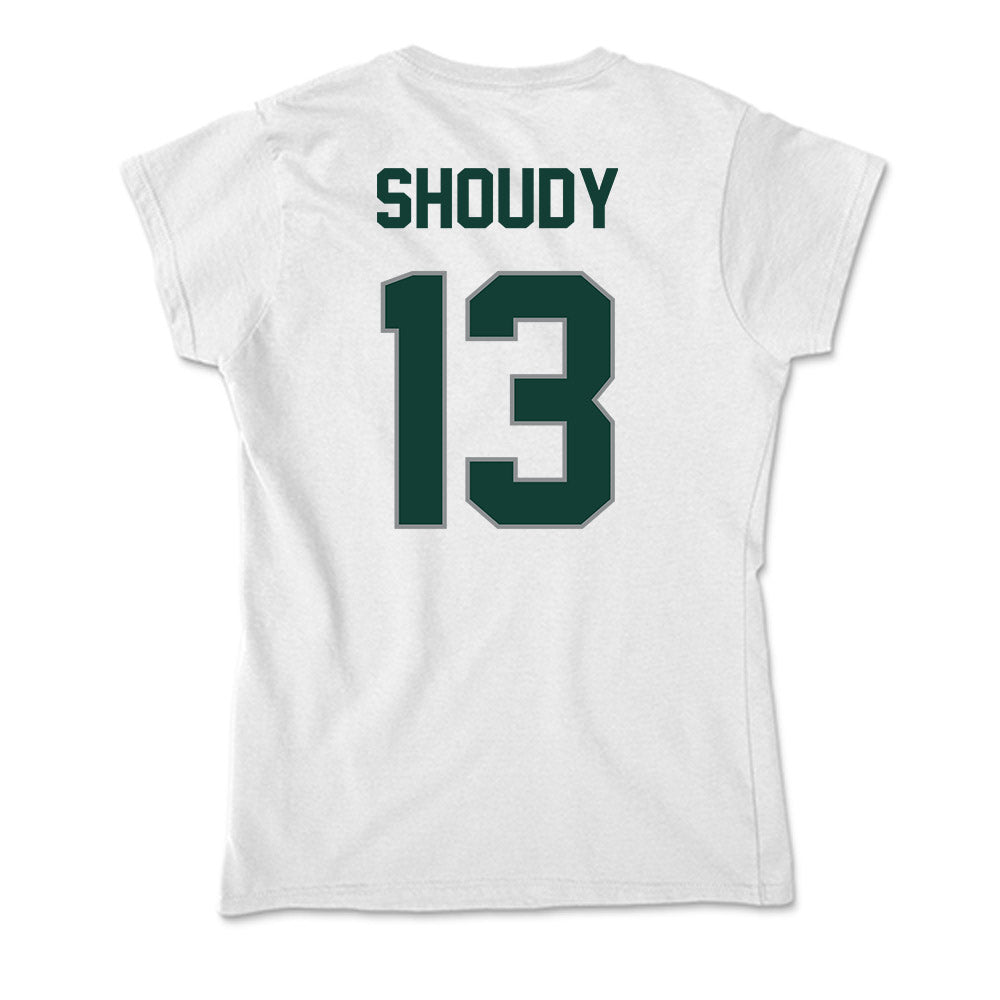 Michigan State - NCAA Men's Ice Hockey : Tiernan Shoudy - Soft Style Women’s T-Shirt-1