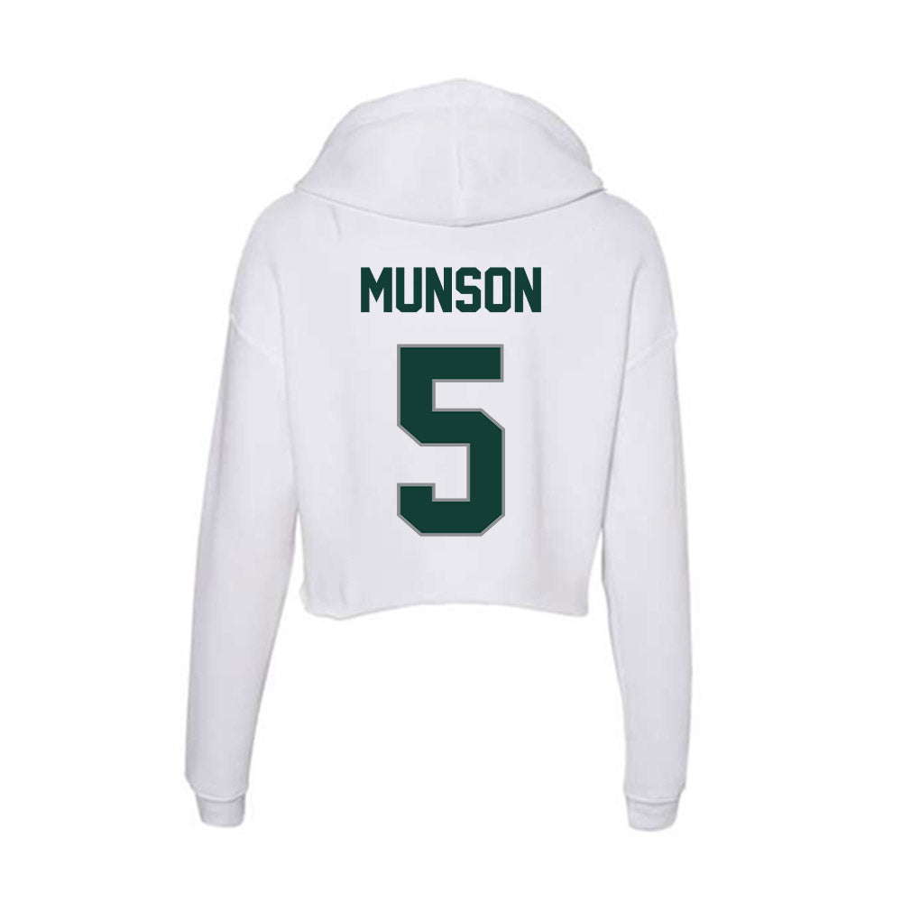 Michigan State - NCAA Men's Soccer : Brandon Munson - Women's Crop Fleece Hoodie-1