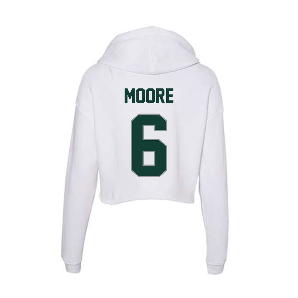 Michigan State - NCAA Football : Fredrick Moore - Women's Crop Fleece Hoodie-1