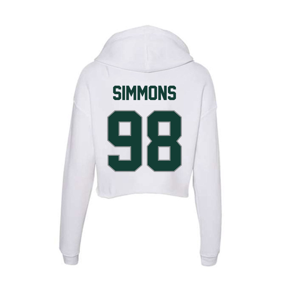 Michigan State - NCAA Football : Derrick Simmons - Women's Crop Fleece Hoodie-1