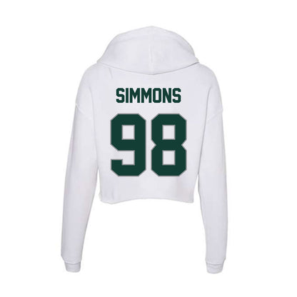 Michigan State - NCAA Football : Derrick Simmons - Women's Crop Fleece Hoodie-1