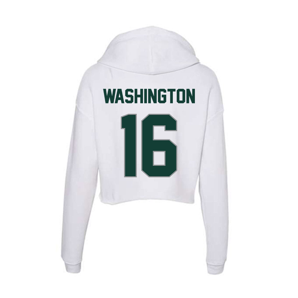 Michigan State - NCAA Football : Zachary Washington - Women's Crop Fleece Hooded Sweatshirt-1