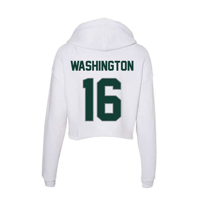 Michigan State - NCAA Football : Zachary Washington - Women's Crop Fleece Hooded Sweatshirt-1