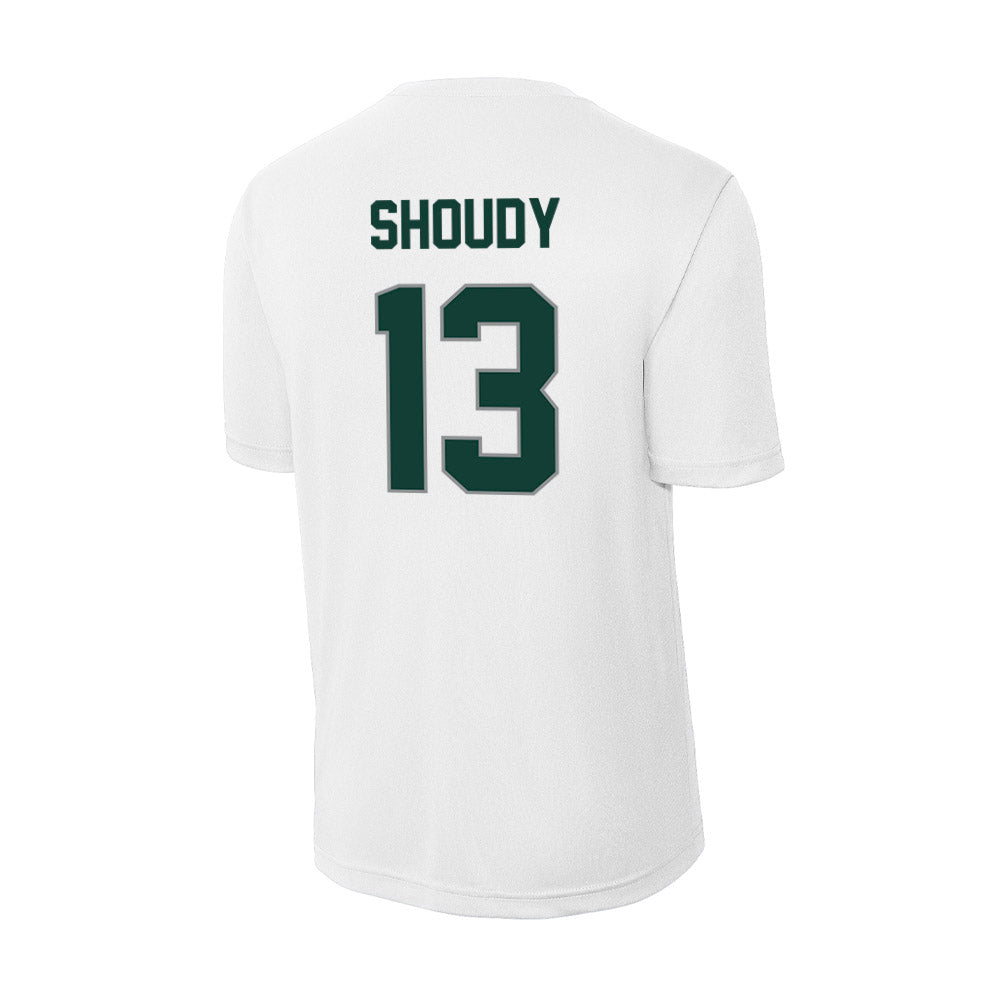 Michigan State - NCAA Men's Ice Hockey : Tiernan Shoudy - Activewear T-Shirt-1