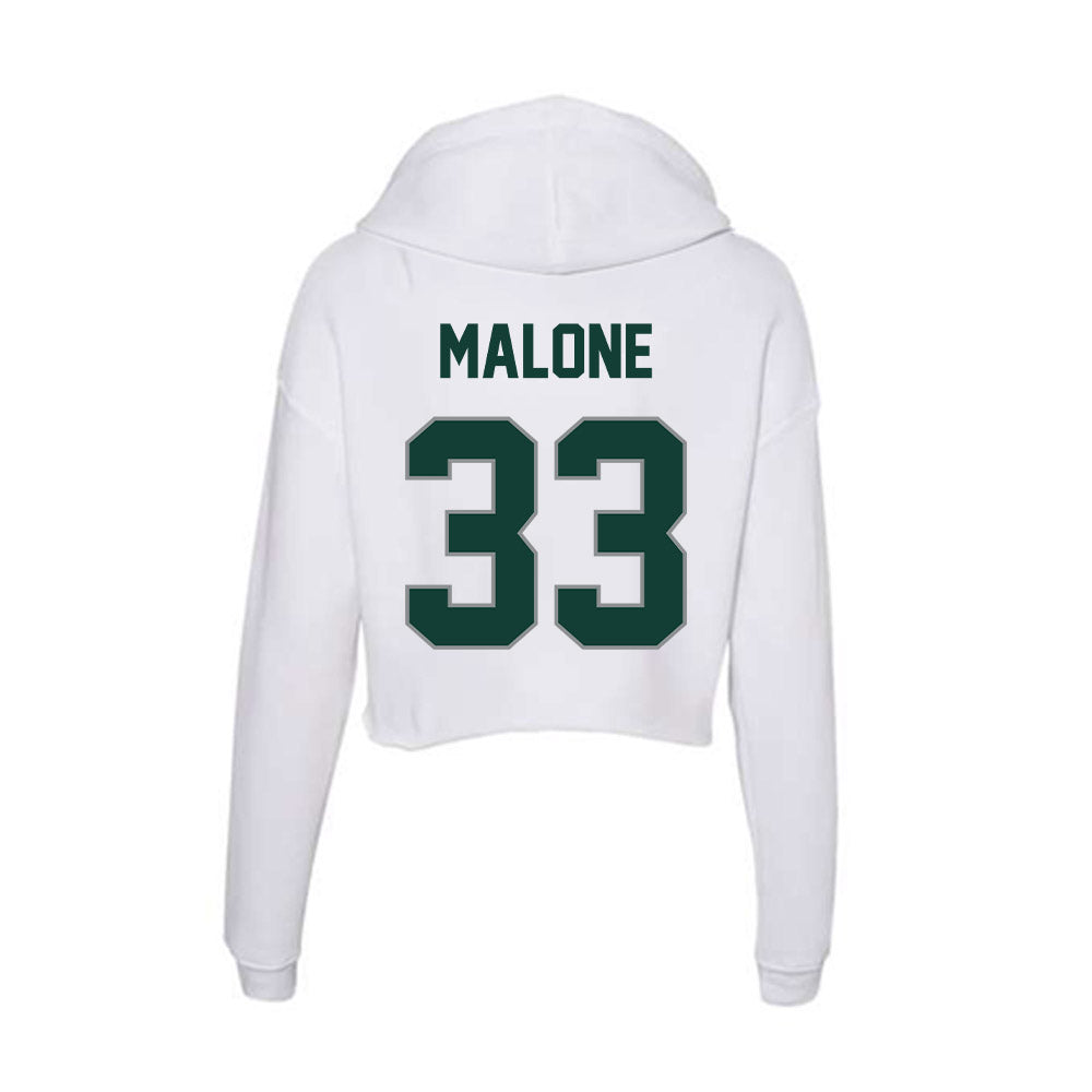 Michigan State - NCAA Football : DiMari Malone - Women's Crop Fleece Hoodie-1