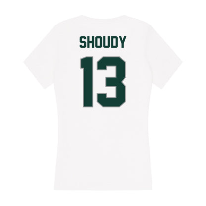 Michigan State - NCAA Men's Ice Hockey : Tiernan Shoudy - Women's V-Neck T-Shirt-1