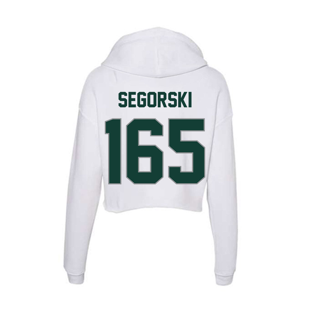 Michigan State - NCAA Wrestling : Owen Segorski - Women's Crop Fleece Hoodie-1
