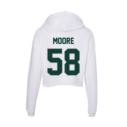 Michigan State - NCAA Football : Conner Moore - Women's Crop Fleece Hoodie-1