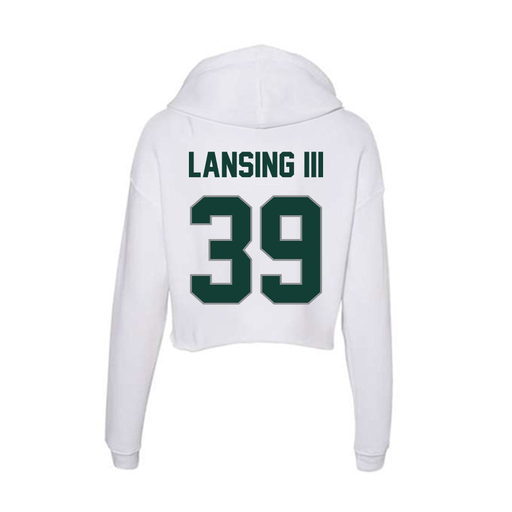 Michigan State - NCAA Football : Jack Lansing III - Women's Crop Fleece Hooded Sweatshirt-1