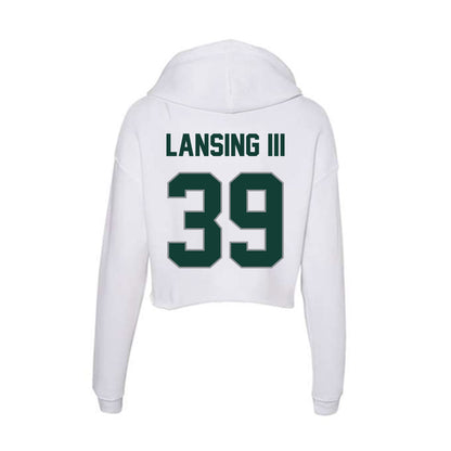 Michigan State - NCAA Football : Jack Lansing III - Women's Crop Fleece Hooded Sweatshirt-1