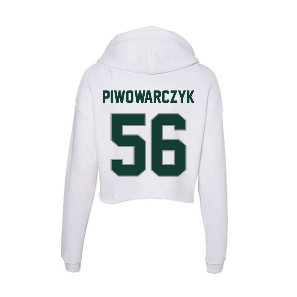 Michigan State - NCAA Football : Chris Piwowarczyk - Women's Crop Fleece Hoodie-1