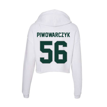 Michigan State - NCAA Football : Chris Piwowarczyk - Women's Crop Fleece Hoodie-1