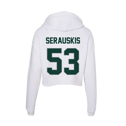 Michigan State - NCAA Football : Trey Serauskis - Women's Crop Fleece Hoodie-1