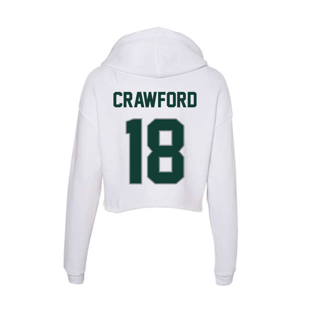 Michigan State - NCAA Football : Dion Crawford - Women's Crop Fleece Hooded Sweatshirt-1