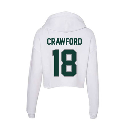 Michigan State - NCAA Football : Dion Crawford - Women's Crop Fleece Hooded Sweatshirt-1
