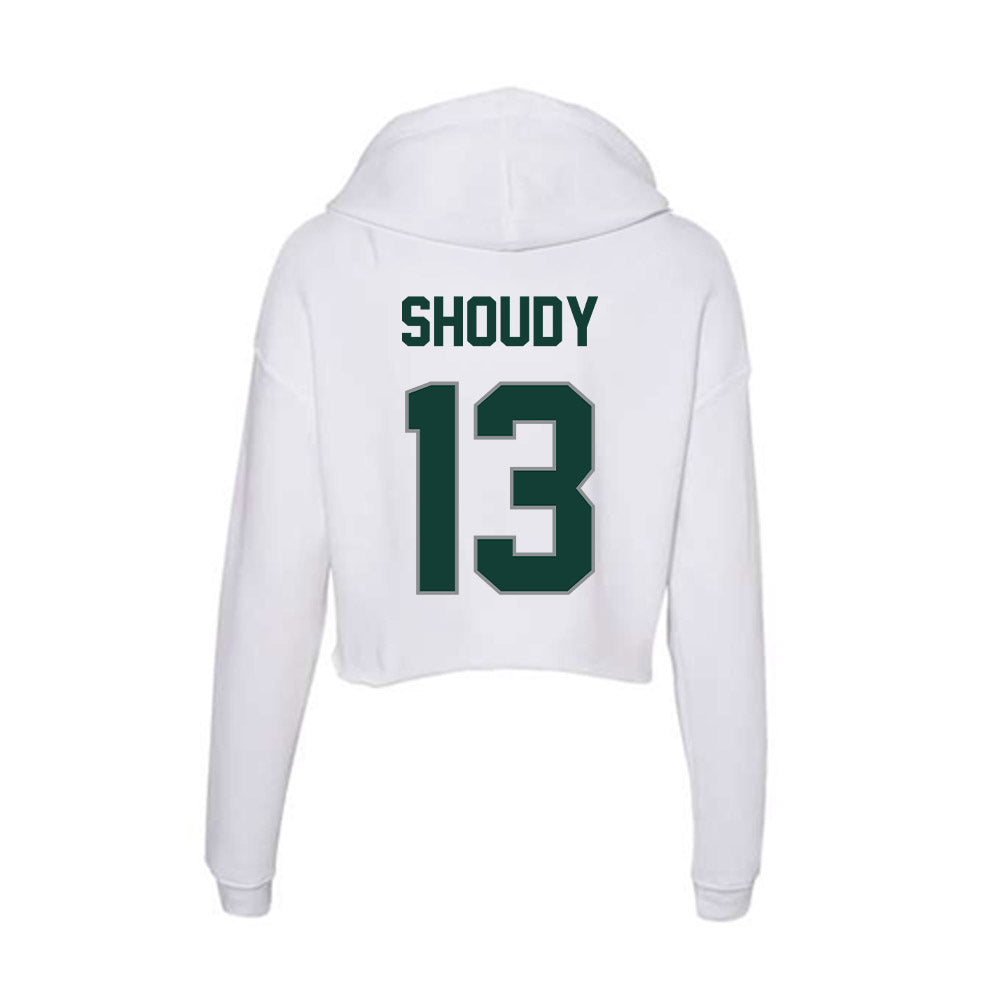 Michigan State - NCAA Men's Ice Hockey : Tiernan Shoudy - Women's Crop Fleece Hoodie-1