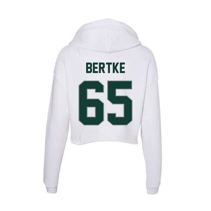 Michigan State - NCAA Football : Cole Bertke - Women's Crop Fleece Hooded Sweatshirt-1
