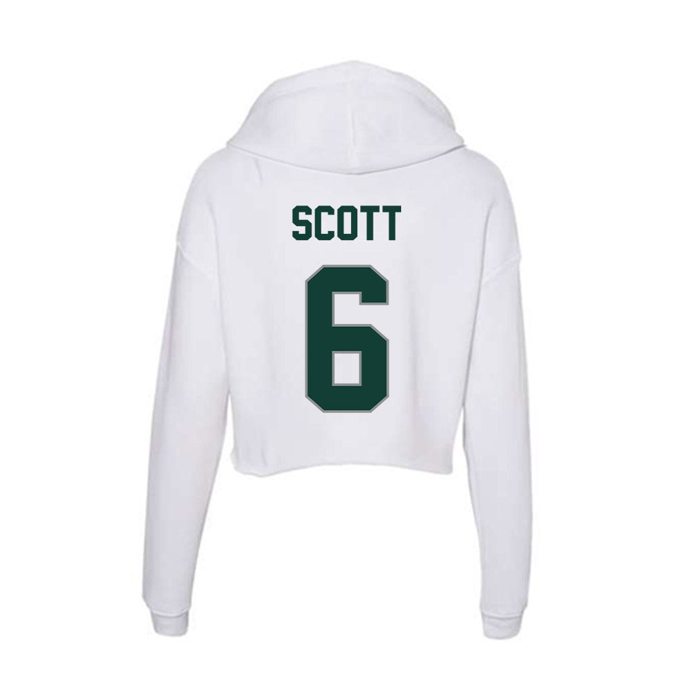 Michigan State - NCAA Men's Basketball : Jordan Scott - Women's Crop Fleece Hoodie-1