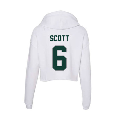 Michigan State - NCAA Men's Basketball : Jordan Scott - Women's Crop Fleece Hoodie-1
