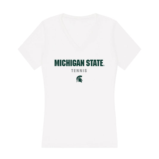 Michigan State - NCAA Men's Tennis : Vuk Radjenovic - Women's V-Neck T-Shirt-0