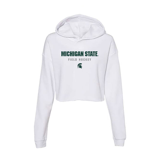 Michigan State - NCAA Women's Field Hockey : Ellie Kendall - Women's Crop Fleece Hooded Sweatshirt-0