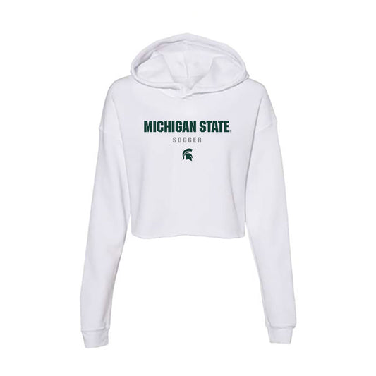 Michigan State - NCAA Women's Soccer : LJ Pearcy - Women's Crop Fleece Hooded Sweatshirt-0