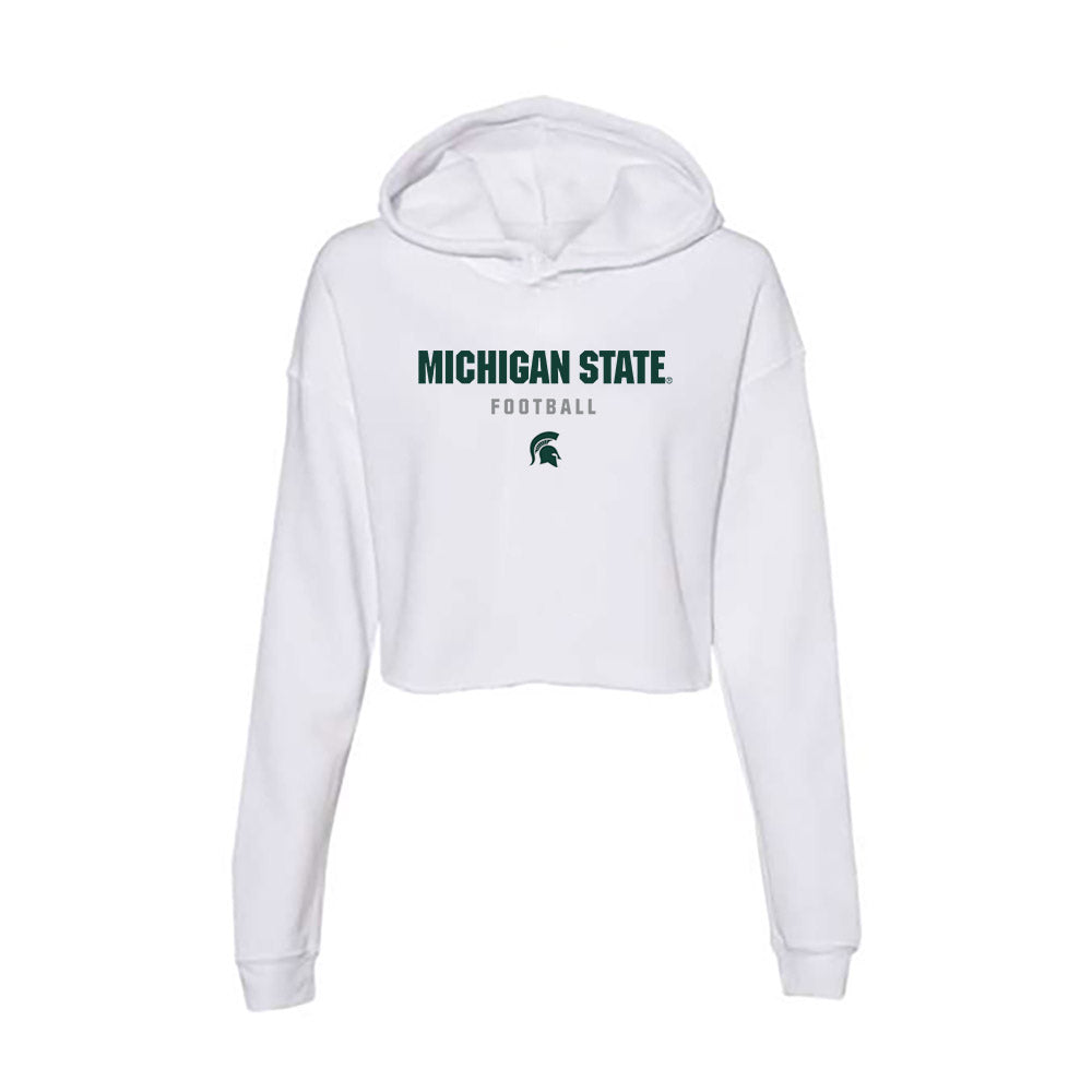 Michigan State - NCAA Football : Kekai Burnett - Women's Crop Fleece Hooded Sweatshirt-0
