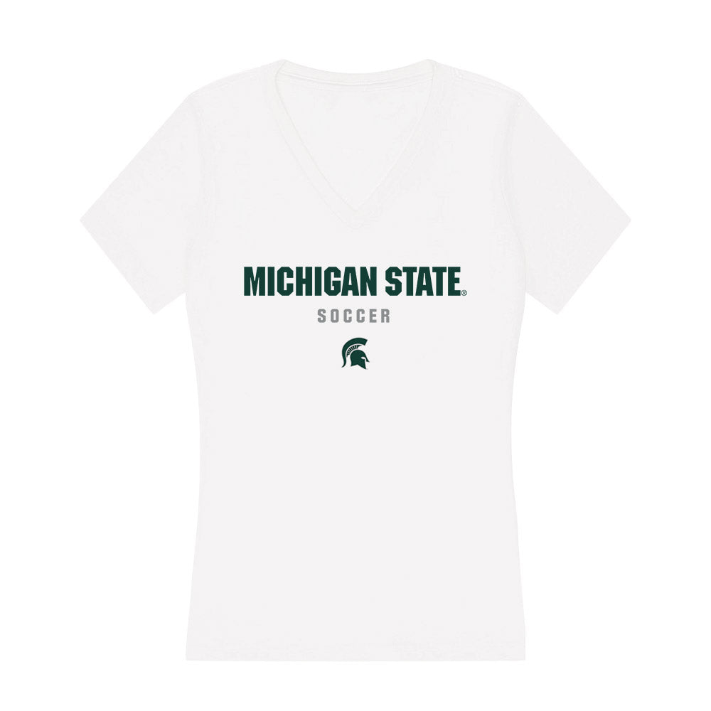Michigan State - NCAA Men's Soccer : Jared Smid - Women's V-Neck T-Shirt-0