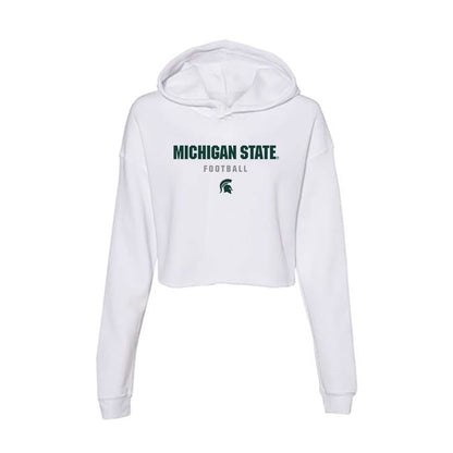 Michigan State - NCAA Football : Andrew Brinson IV - Women's Crop Fleece Hooded Sweatshirt-0