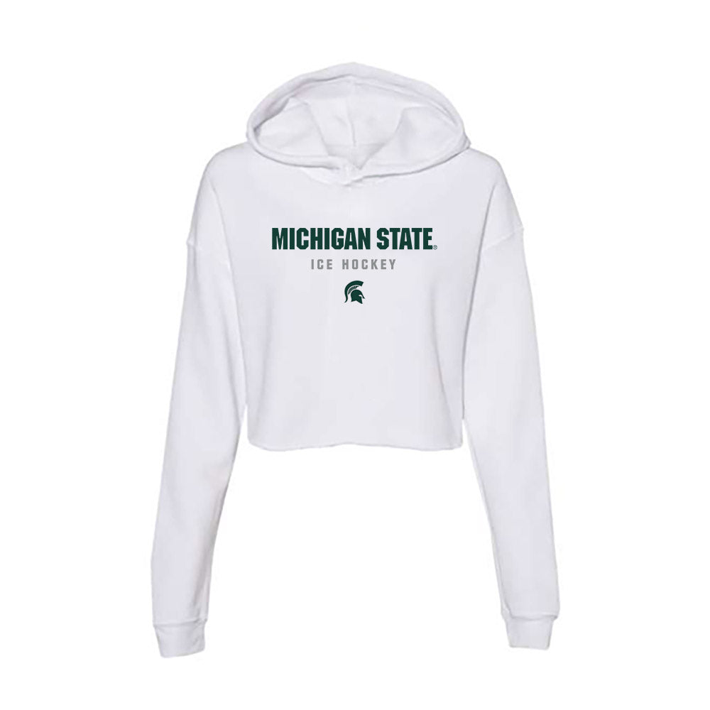 Michigan State - NCAA Men's Ice Hockey : Dolan Gilbert - Women's Crop Fleece Hoodie-0