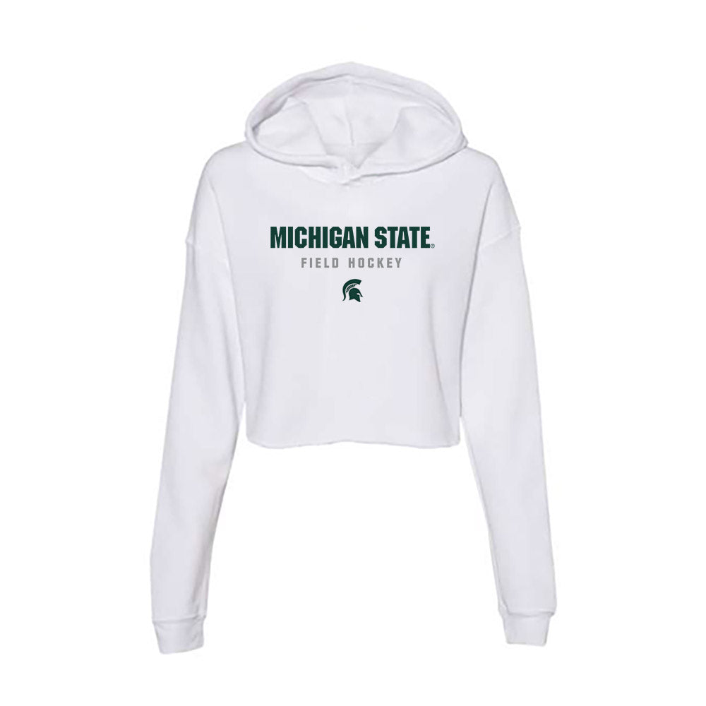 Michigan State - NCAA Women's Field Hockey : Mia Corbo - Women's Crop Fleece Hooded Sweatshirt-0