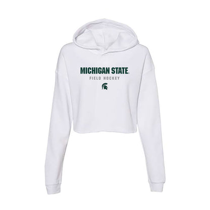 Michigan State - NCAA Women's Field Hockey : Mia Corbo - Women's Crop Fleece Hooded Sweatshirt-0