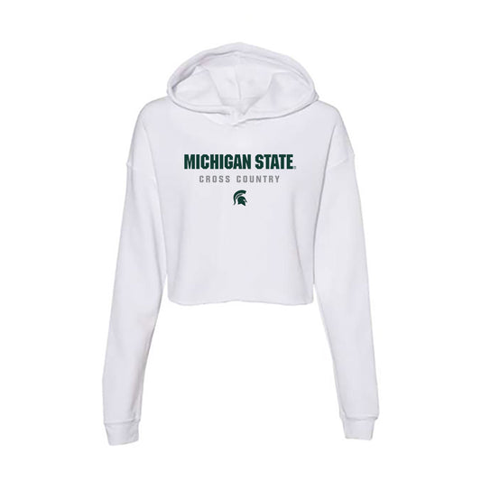 Michigan State - NCAA Men's Cross Country : Gabriel Voelker - Women's Crop Fleece Hoodie-0