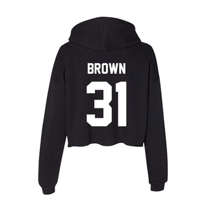 Rutgers - NCAA Men's Soccer : Logan Brown - Women's Crop Fleece Hoodie-1