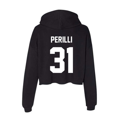 Rutgers - NCAA Baseball : Quinten Perilli - Women's Crop Fleece Hoodie-1
