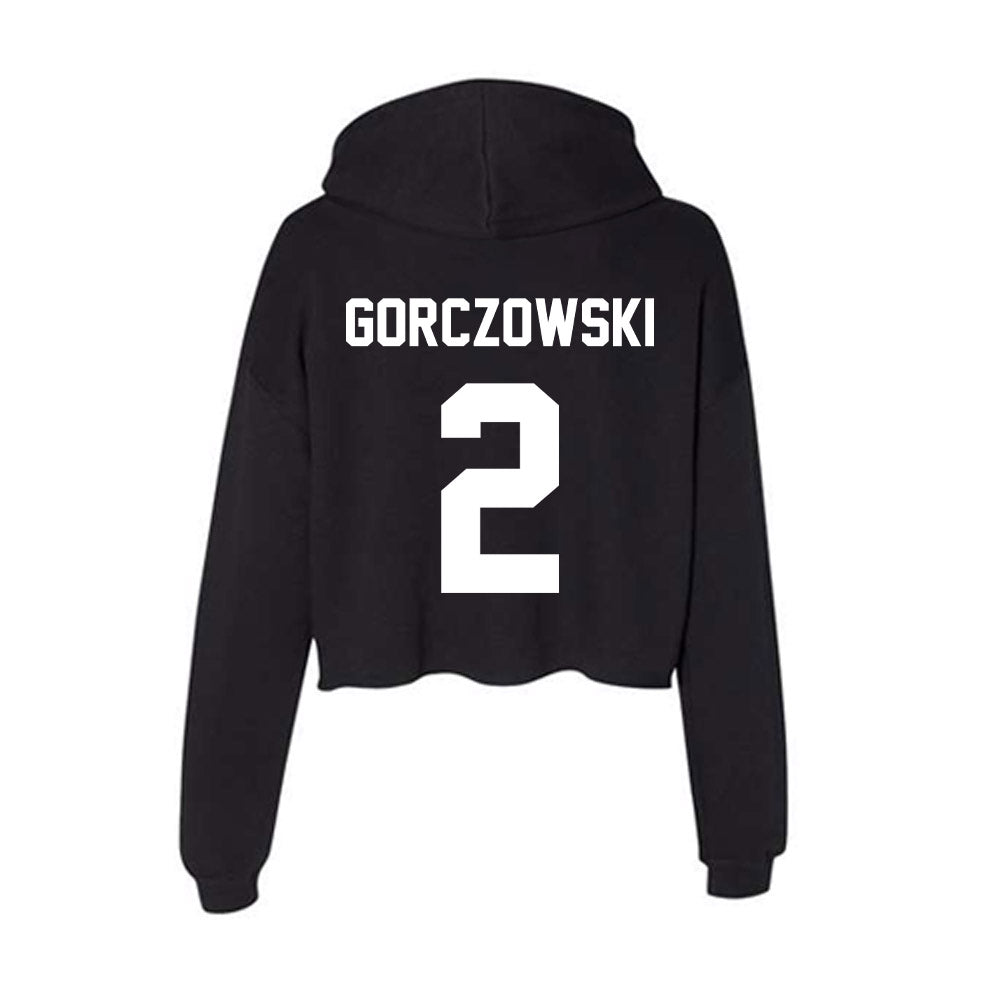 Rutgers - NCAA Men's Soccer : Simon Gorczowski - Women's Crop Fleece Hooded Sweatshirt-1