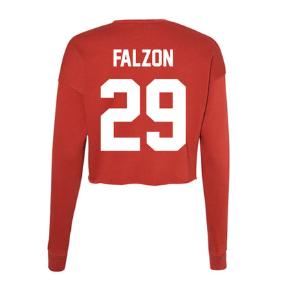 Rutgers - NCAA Men's Lacrosse : Hunter Falzon - Women's Cropped Crew Fleece-1