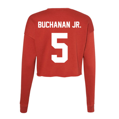Rutgers - NCAA Men's Basketball : Darren Buchanan Jr. - Women's Cropped Crew Fleece-1